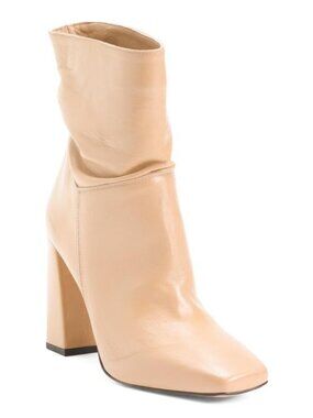 FABRIZIO CHINI Made In Italy Leather Boots With Wrapped Heel